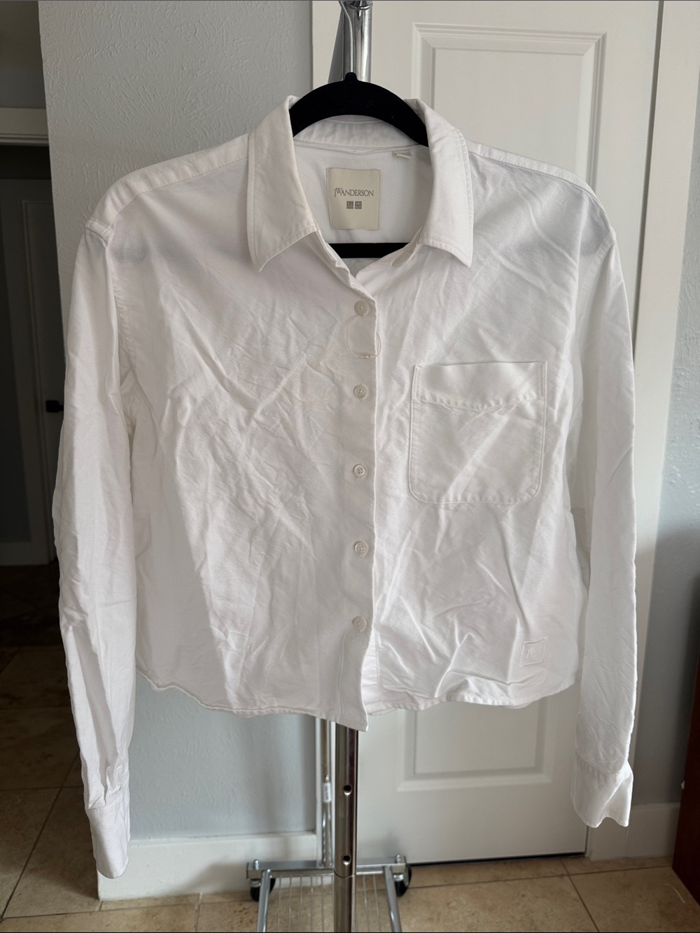 JW ANDERSON White Cotton Button-Down Shirt